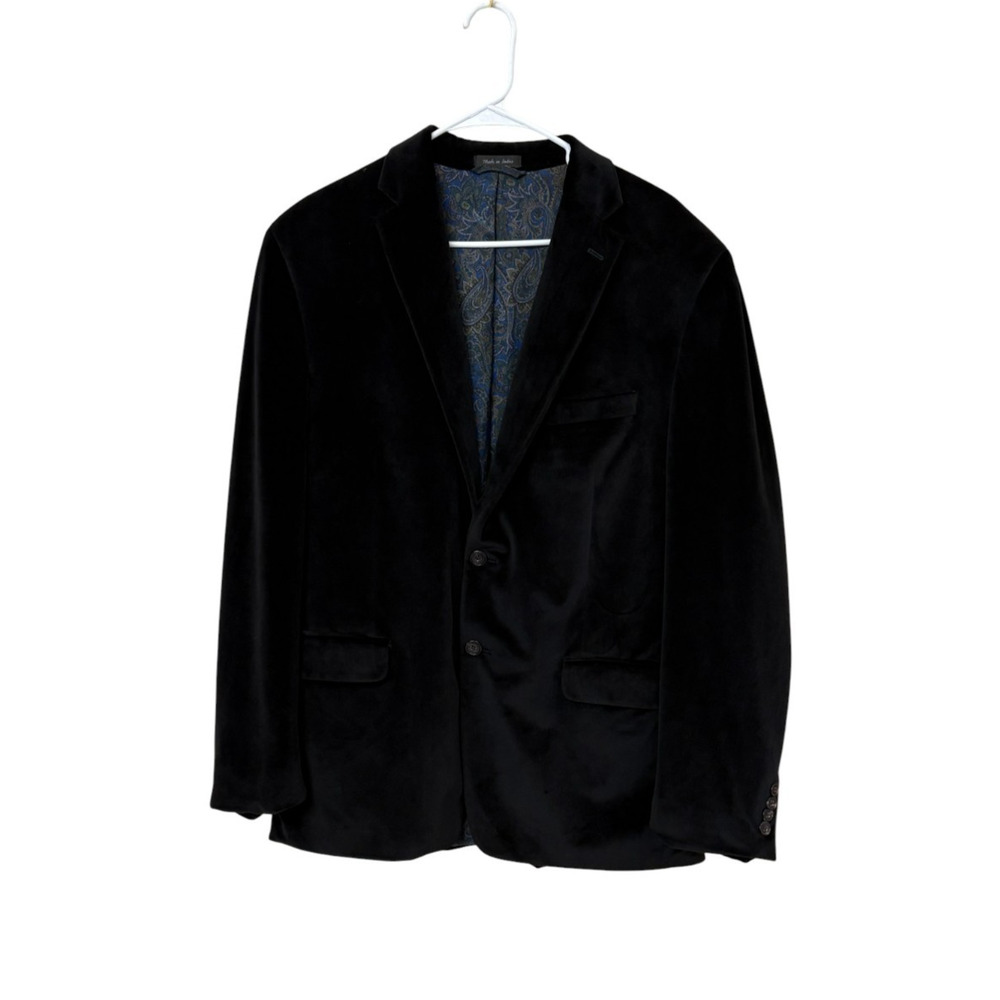 Lauren Ralph Lauren Black Velvet Two Button Blazer Jacket Mens Party Wedding